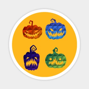 Different Scary Pumpkin Faces Magnet